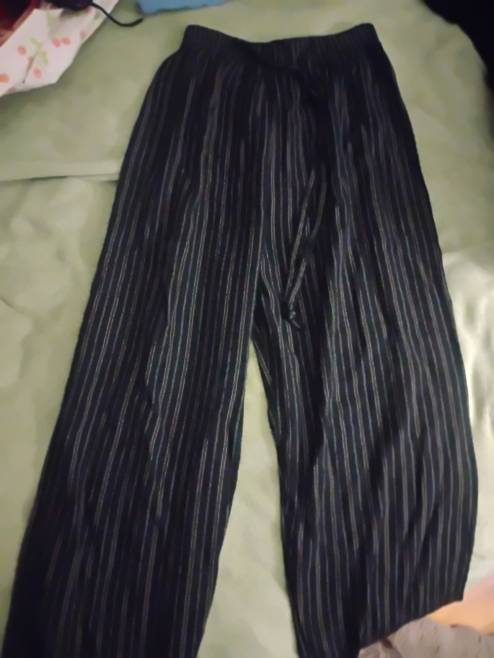 Wide Leg Black Pinstripe Women's Pants